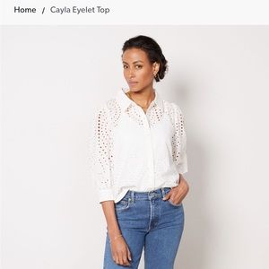 Evereve Cayla eyelet top sz M